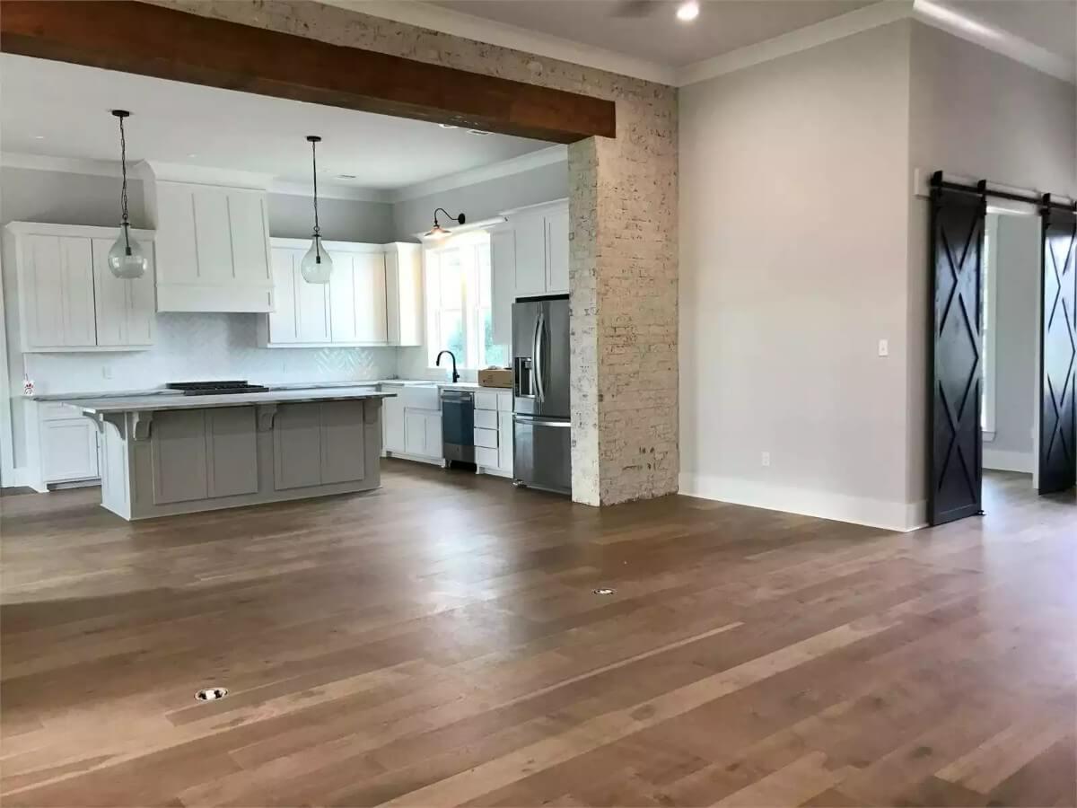 Modern Craftsman Kitchen with Eye-Catching Barn Doors
