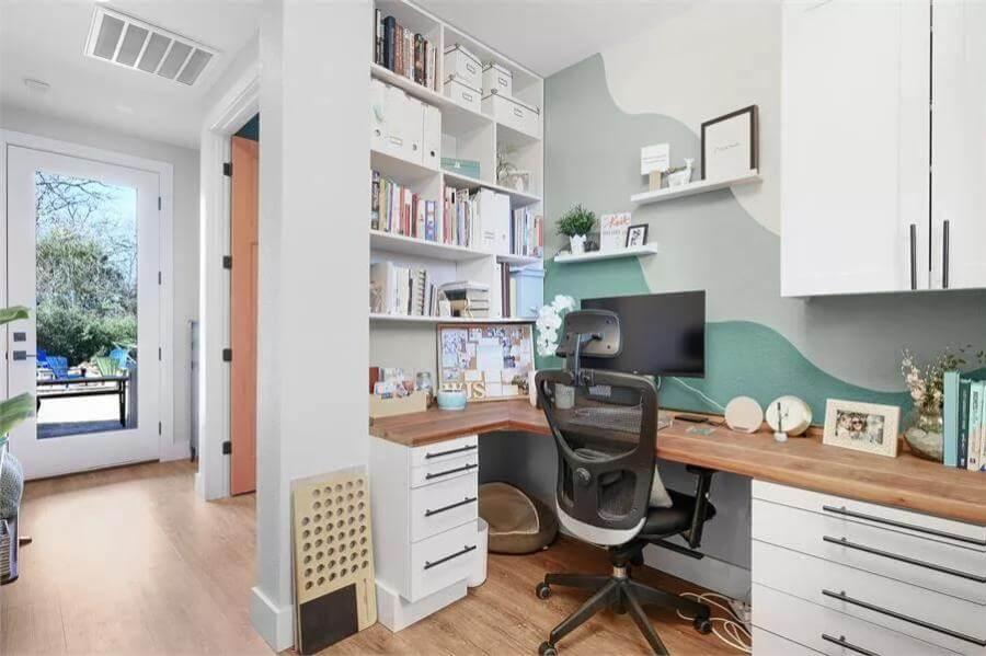 Contemporary Home Office with a Creative Touch of Color