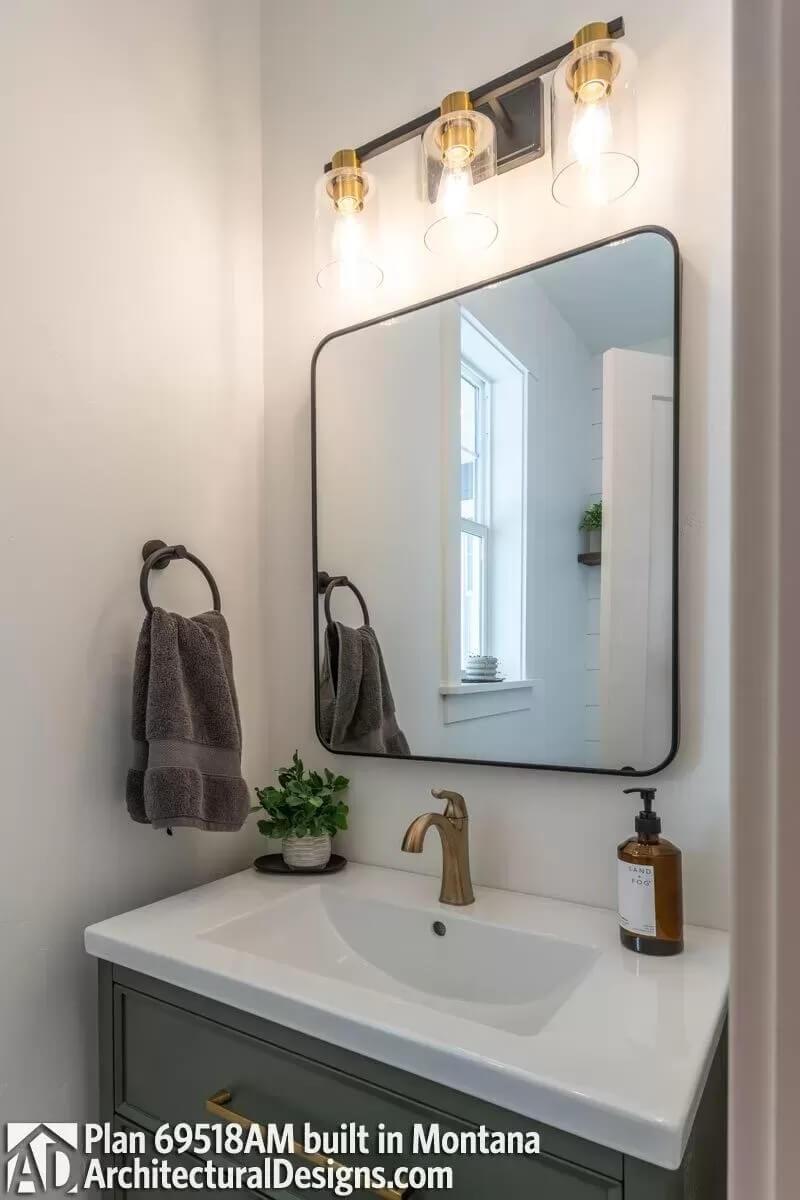 Stylish Simplicity: Check Out the Sleek Vanity in This Craftsman Bathroom