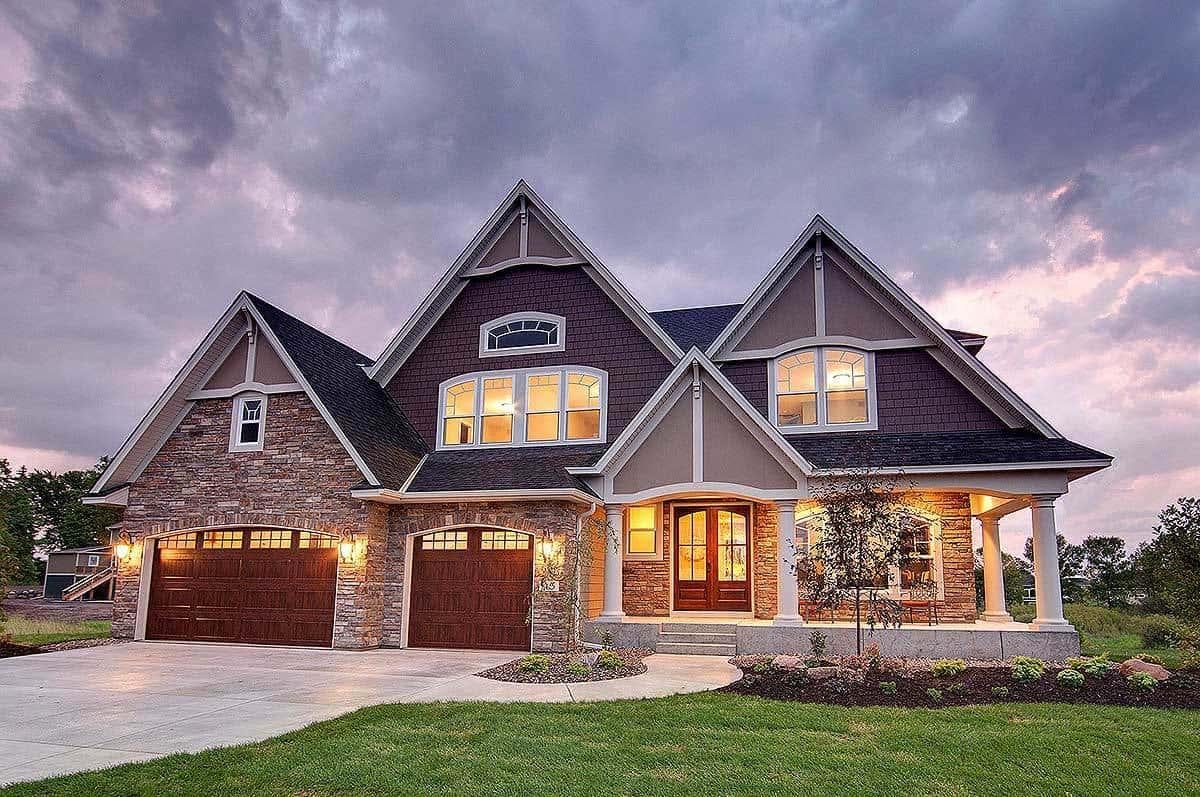 Wow, Look at This Stunning Stone Facade with Arched Windows