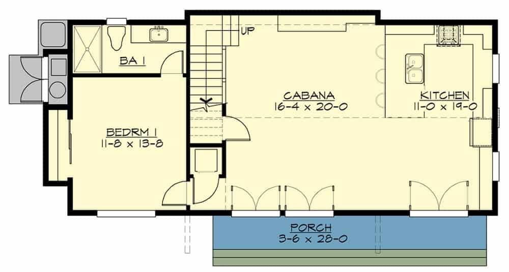 Explore the Spacious Cabana and Kitchen Layout