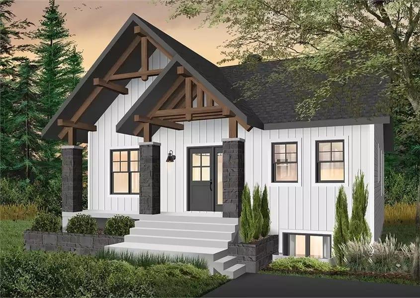 Craftsman Charm with Bold Trusses and a Clean Facade