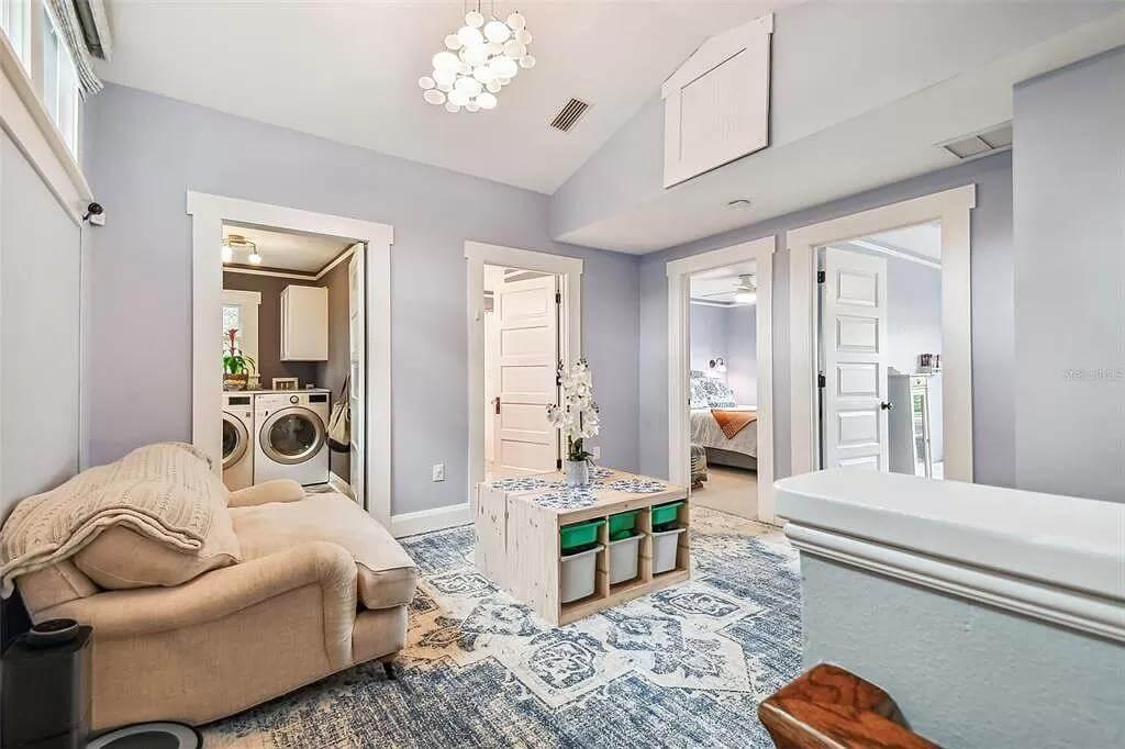 Upstairs Landing with Built-In Laundry, Perfect for Multi-Tasking