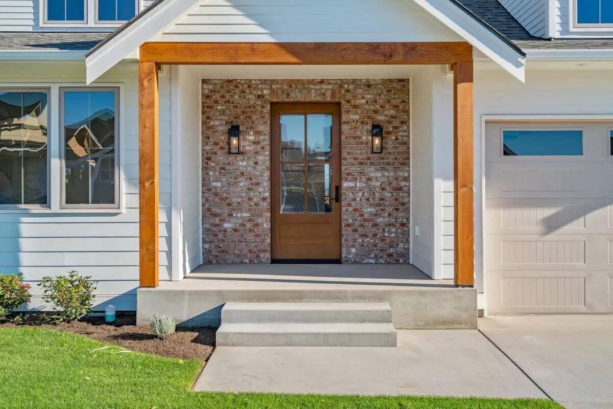 Look at the Rich Brickwork Framing This Craftsman Entryway