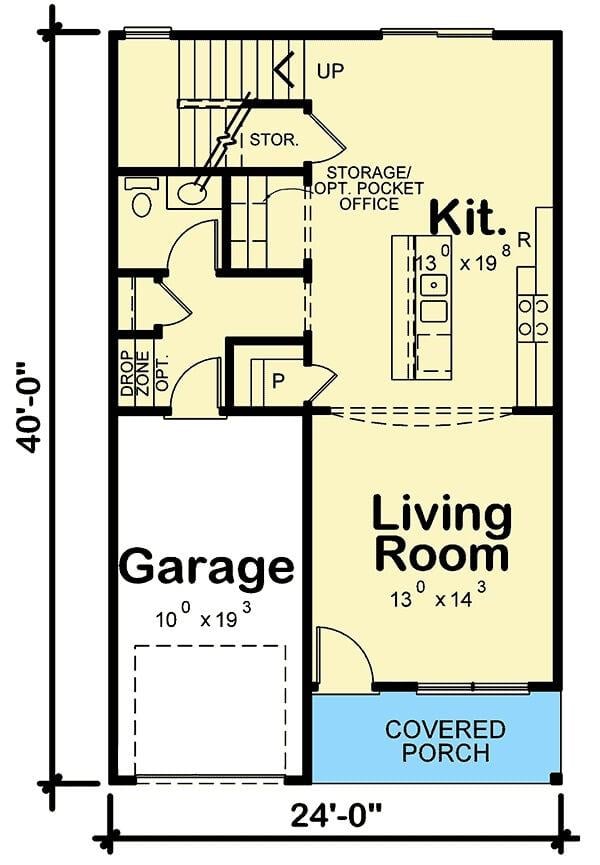 Explore This Functional Floor Plan with a Handy Pocket Office