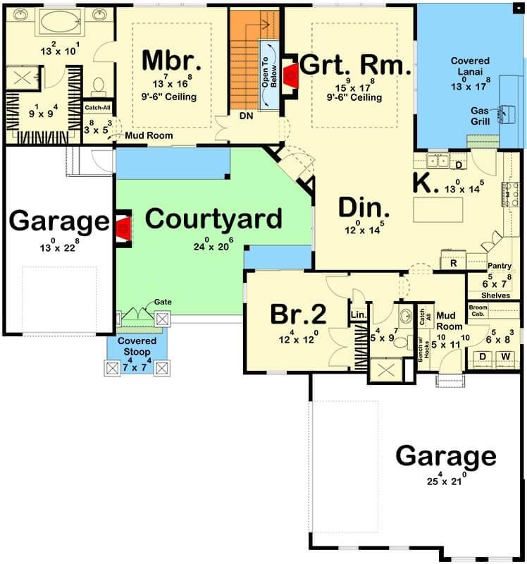 Explore the Spacious Courtyard in This Thoughtfully Designed Layout