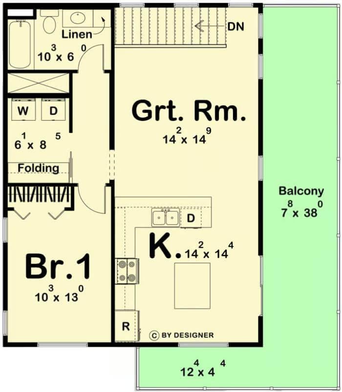 Explore This Clever Layout Featuring a Spacious Balcony