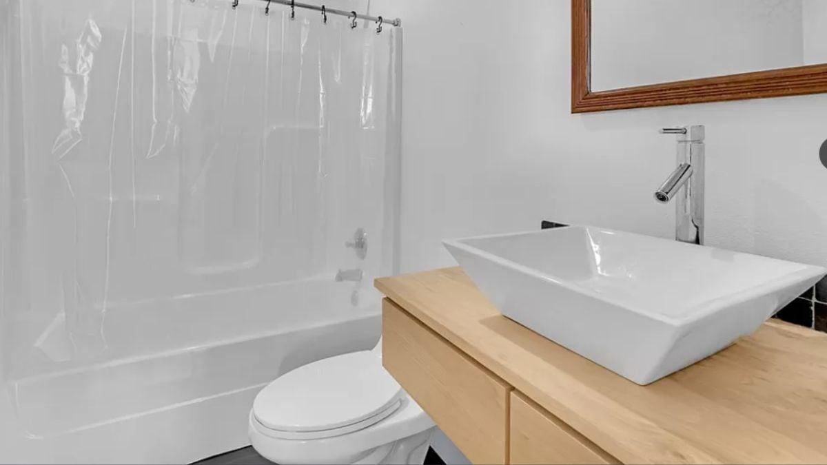 Minimalist Bathroom with a Sleek Vessel Sink