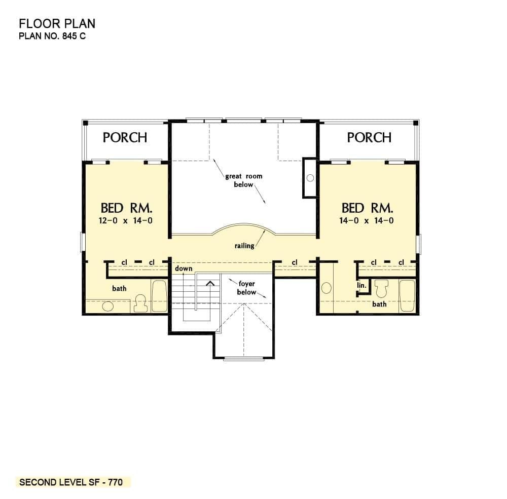 Exploring the Second Floor: Two Spacious Bedrooms and Charming Porches