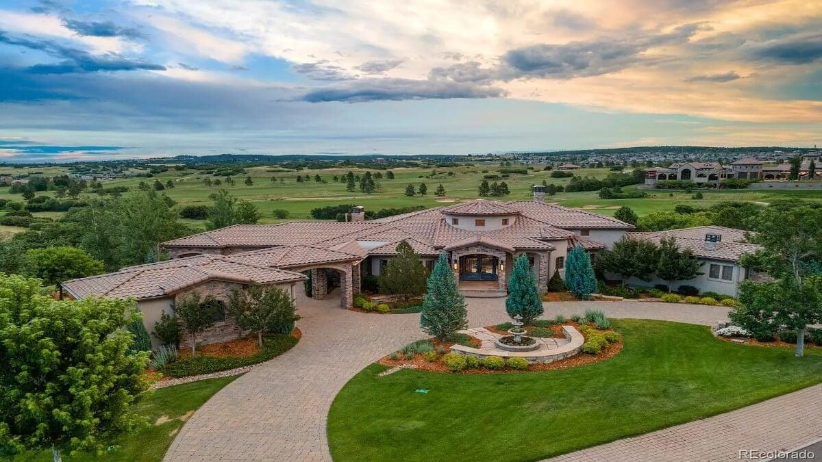 Expansive Mediterranean Villa with a Grand Circular Driveway