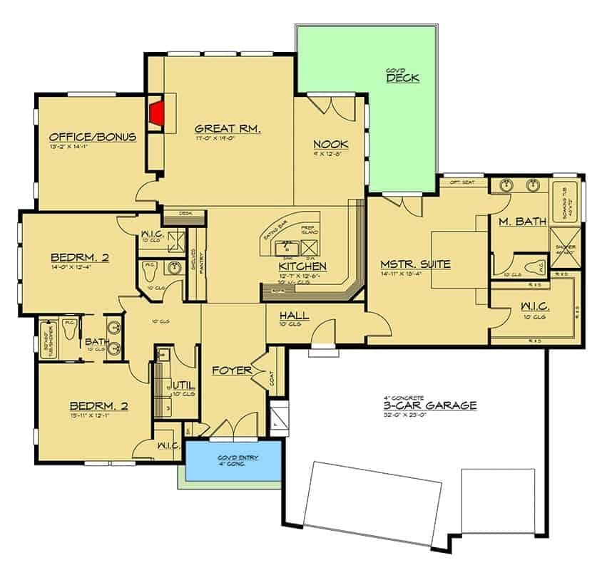 Explore This Thoughtfully Designed Floor Plan with Bonus Office Space