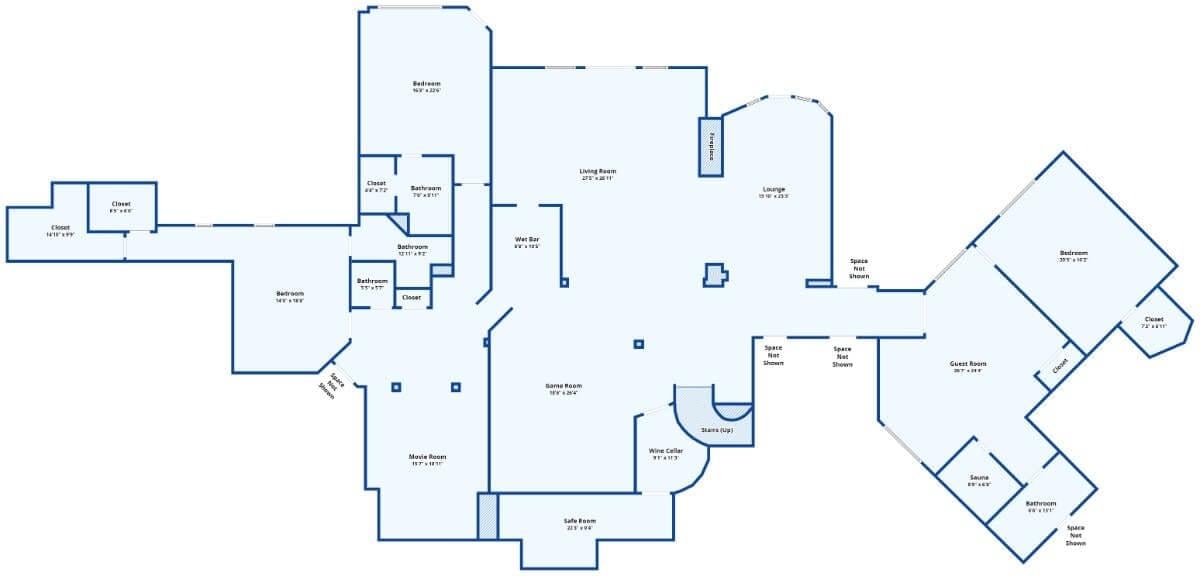 Grand Main Floor Layout Featuring a Movie Room and Wine Cellar