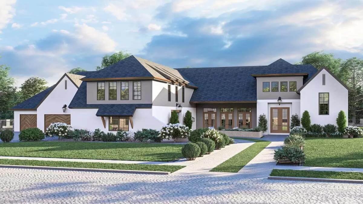Check Out the Symmetrical Windows Framing This Modern Craftsman Exterior
