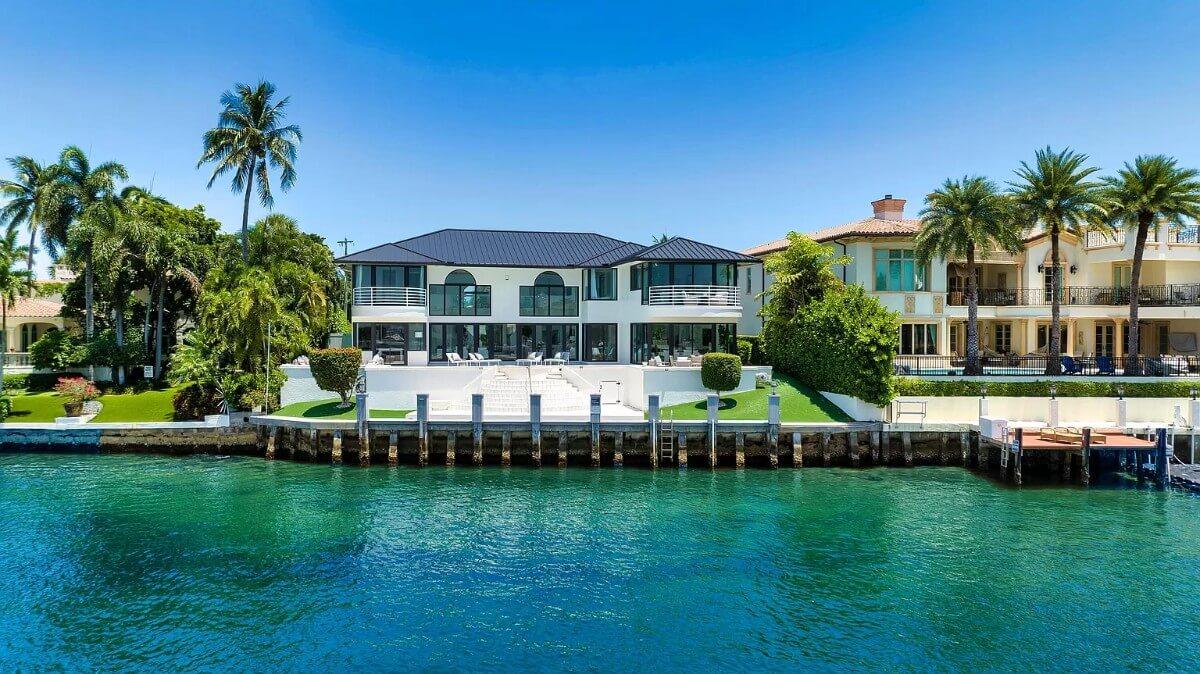 Wow, Look at the Sleek Balcony Overlooking This Waterfront Mansion
