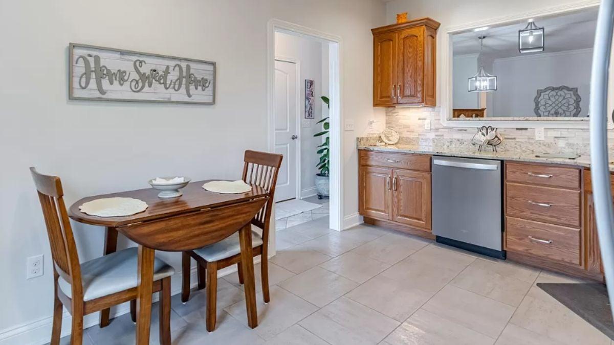 Functional Kitchen Corner with Fold-Out Breakfast Table