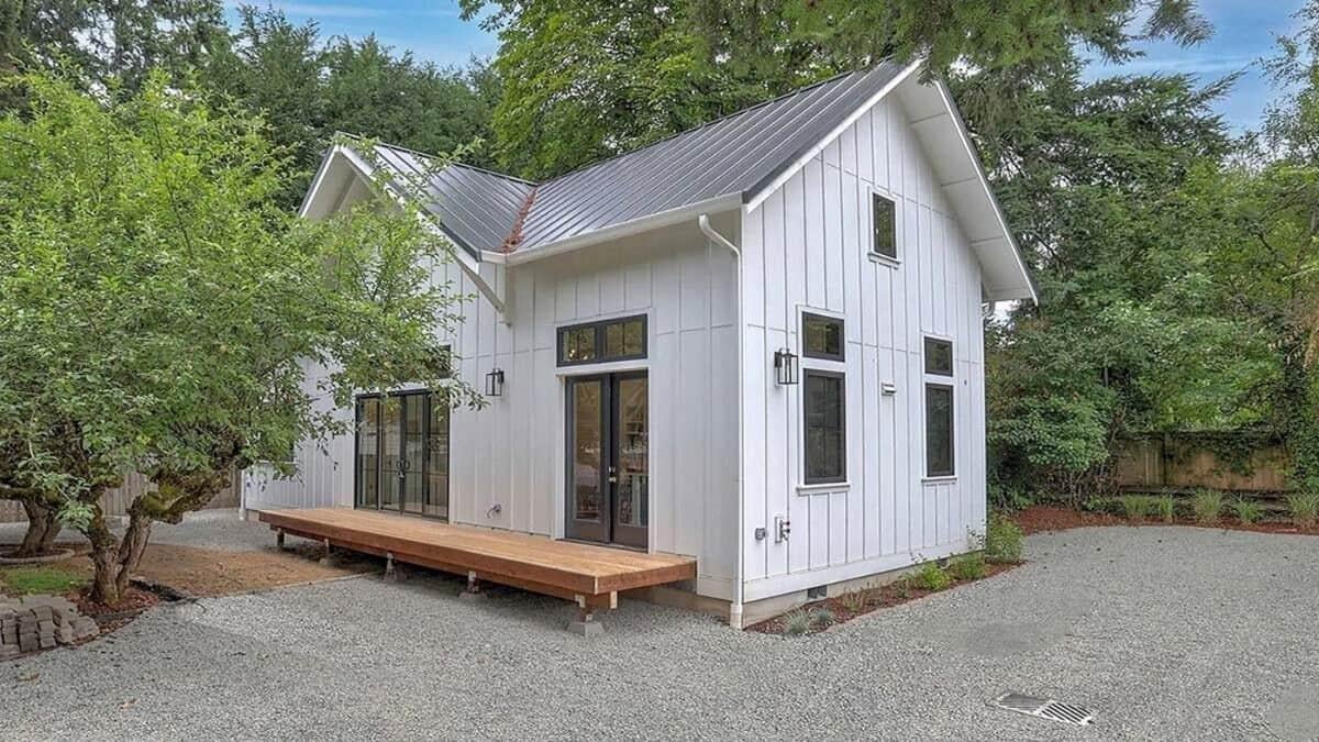 Charming Cottage with Metal Roof and Board-and-Batten Siding