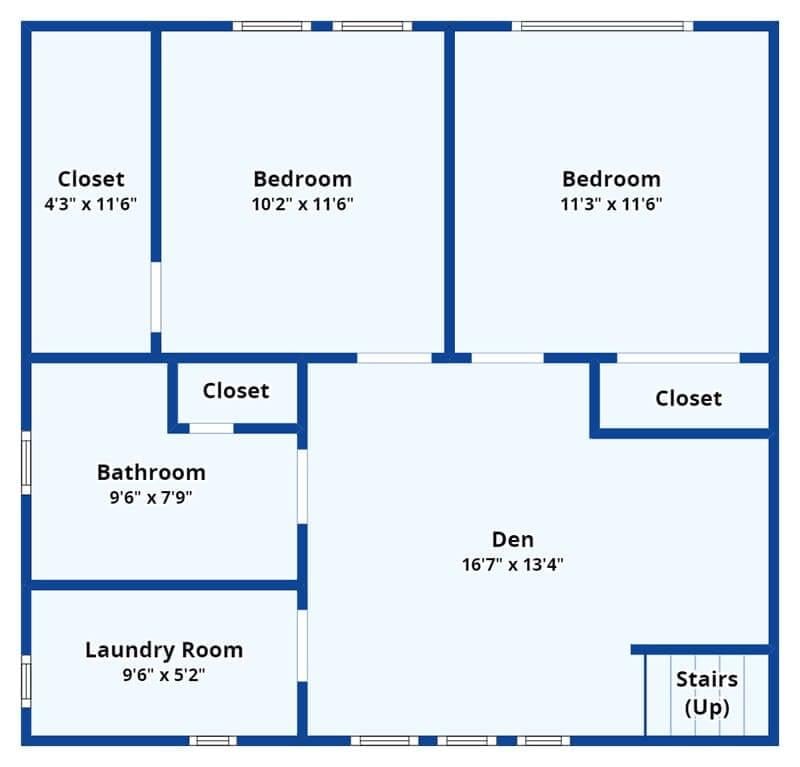 Convenient Basement Layout with a Cozy Den