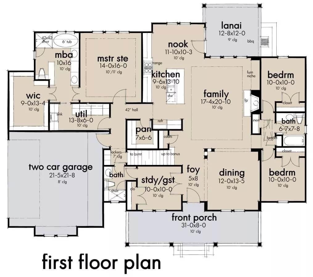 Expansive First Floor Plan with Cozy Family Room and Study Nook
