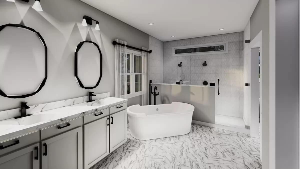 Look at the Freestanding Tub as the Centerpiece Here