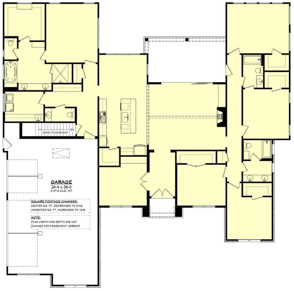 Explore This Thoughtfully Laid-Out Floor Plan with Central Kitchen Hub