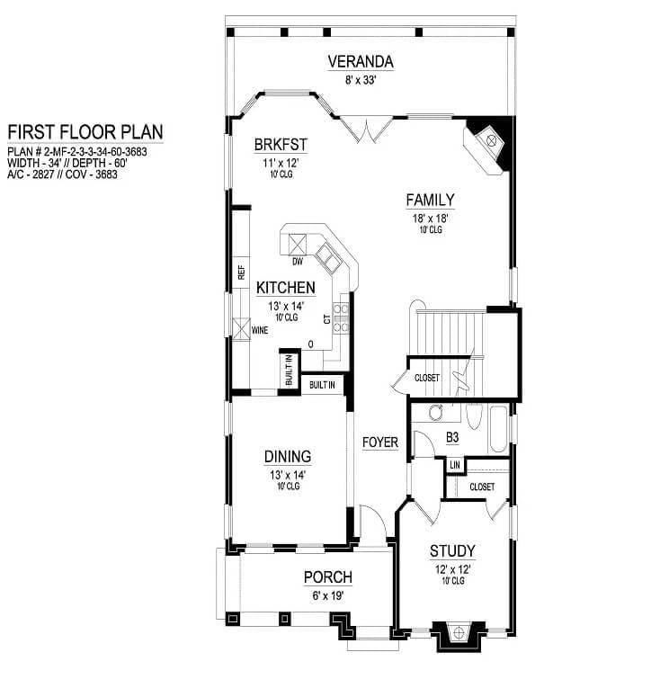 Explore This Thoughtful First Floor Layout with a Cozy Veranda