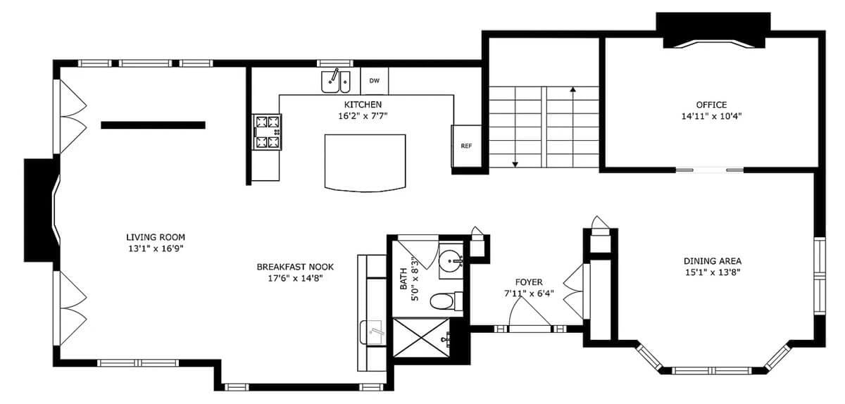 Efficient Layout Centered Around a Spacious Kitchen