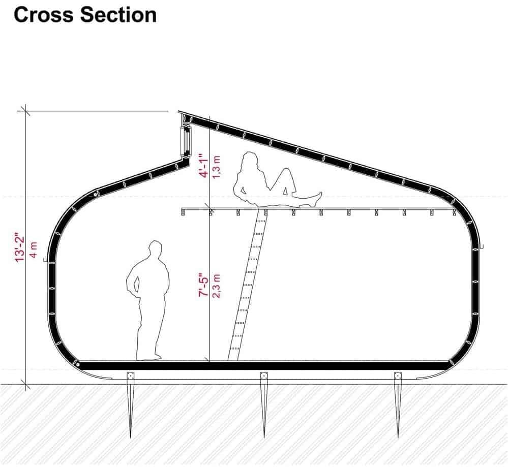 Explore the Unique Curved Design in This Cross Section