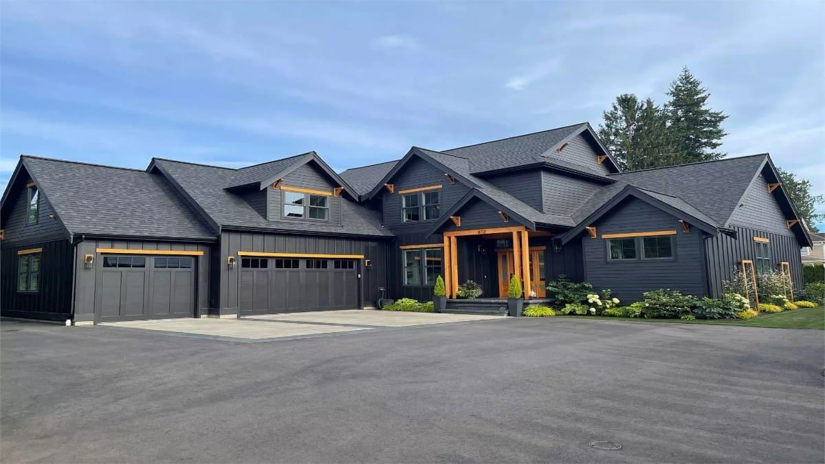 Wow, Look at the Bold Contrast of this Modern Farmhouse Exterior