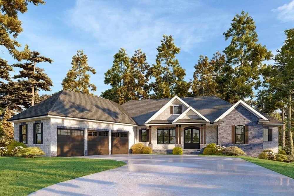 Charming Stone Facade Ranch with a Spacious Three-Car Garage