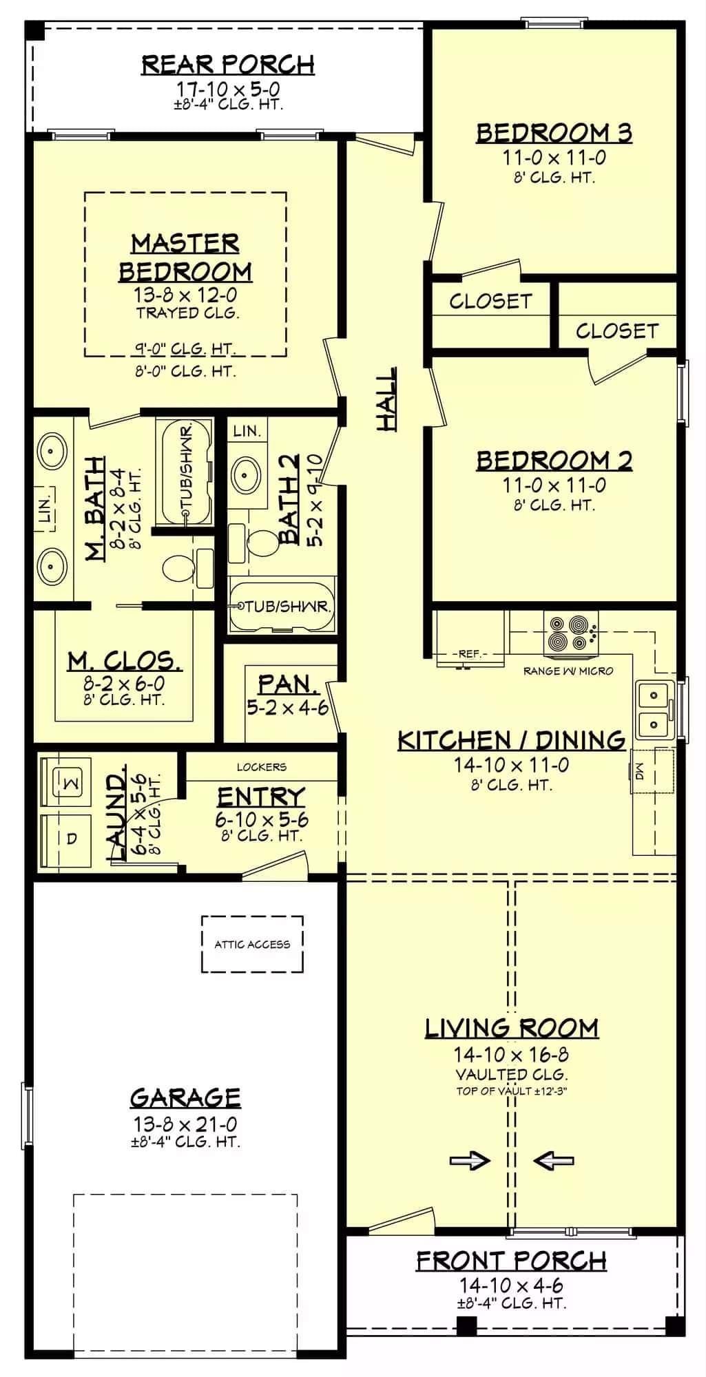 Explore This Thoughtfully Designed Floor Plan with a Vaulted Living Room Ceiling