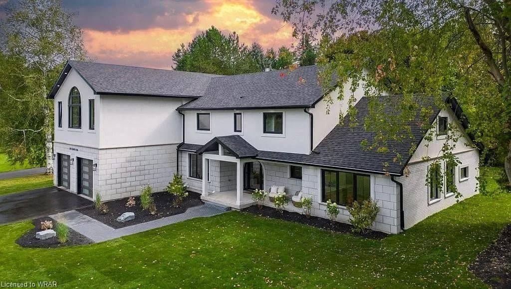 Striking Two-Tone Exterior with Modern Lines and Expansive Windows