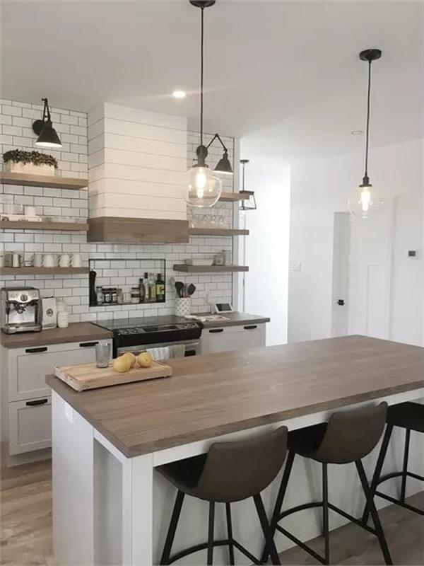 Industrial Lighting Highlights This Clean and Functional Kitchen
