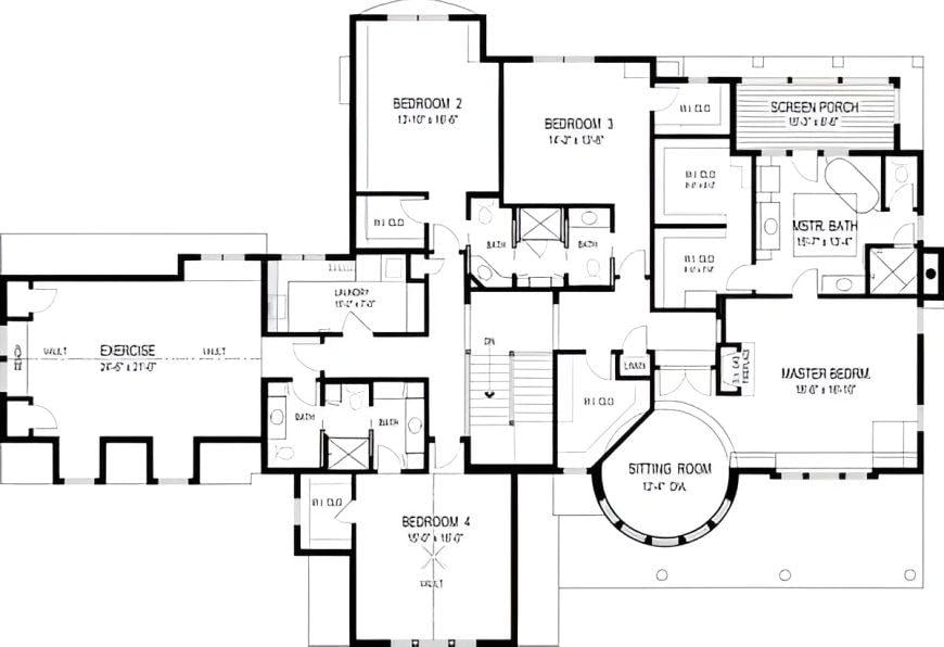 Explore This Four-Bedroom Layout with a Dedicated Exercise Room