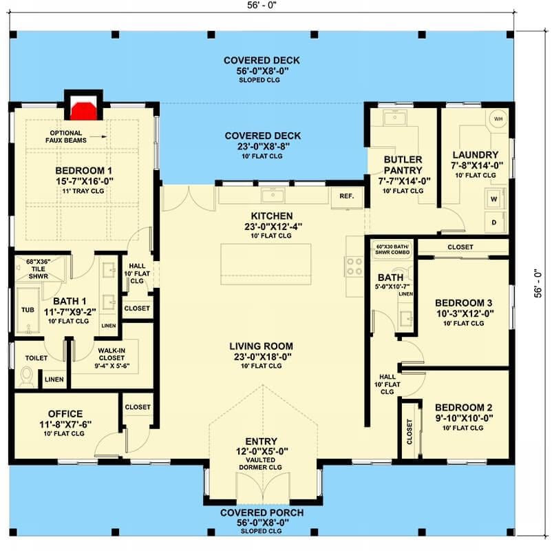 Spacious Living Room in This Thoughtfully Designed Floor Plan