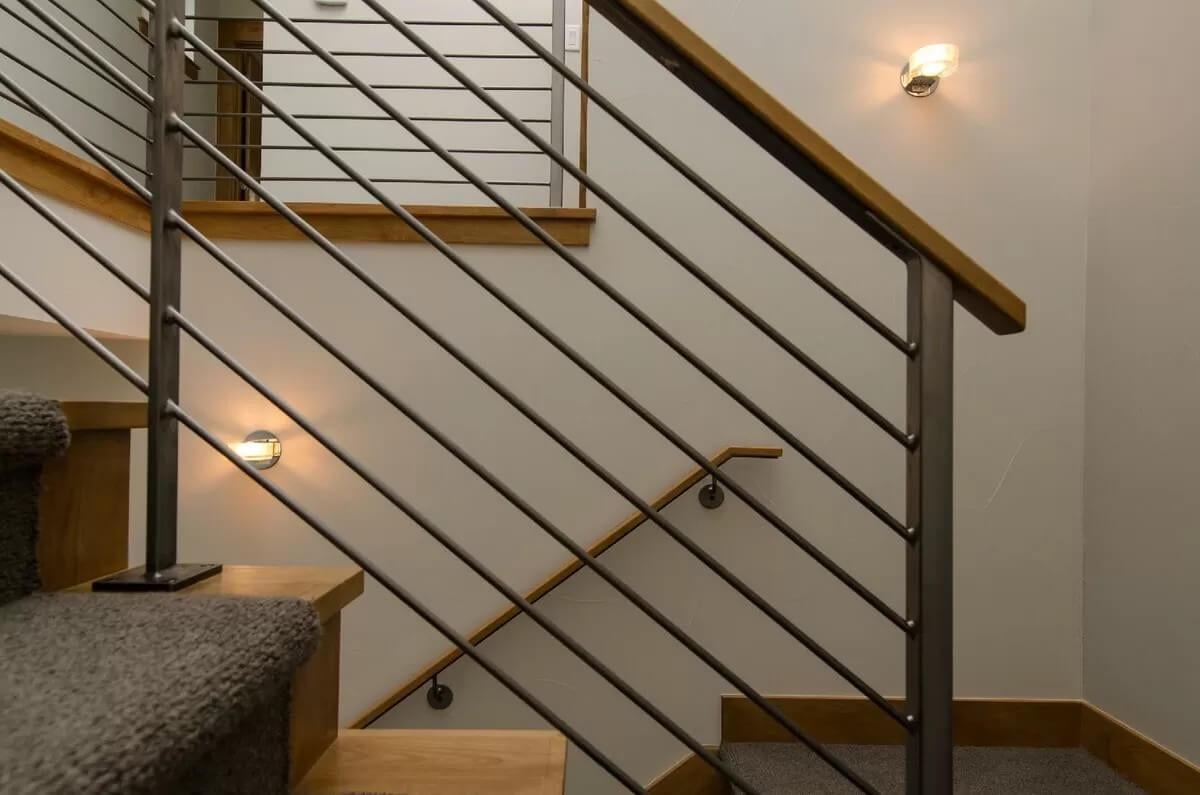 Appreciate the Sleek Metal Railing on This Staircase