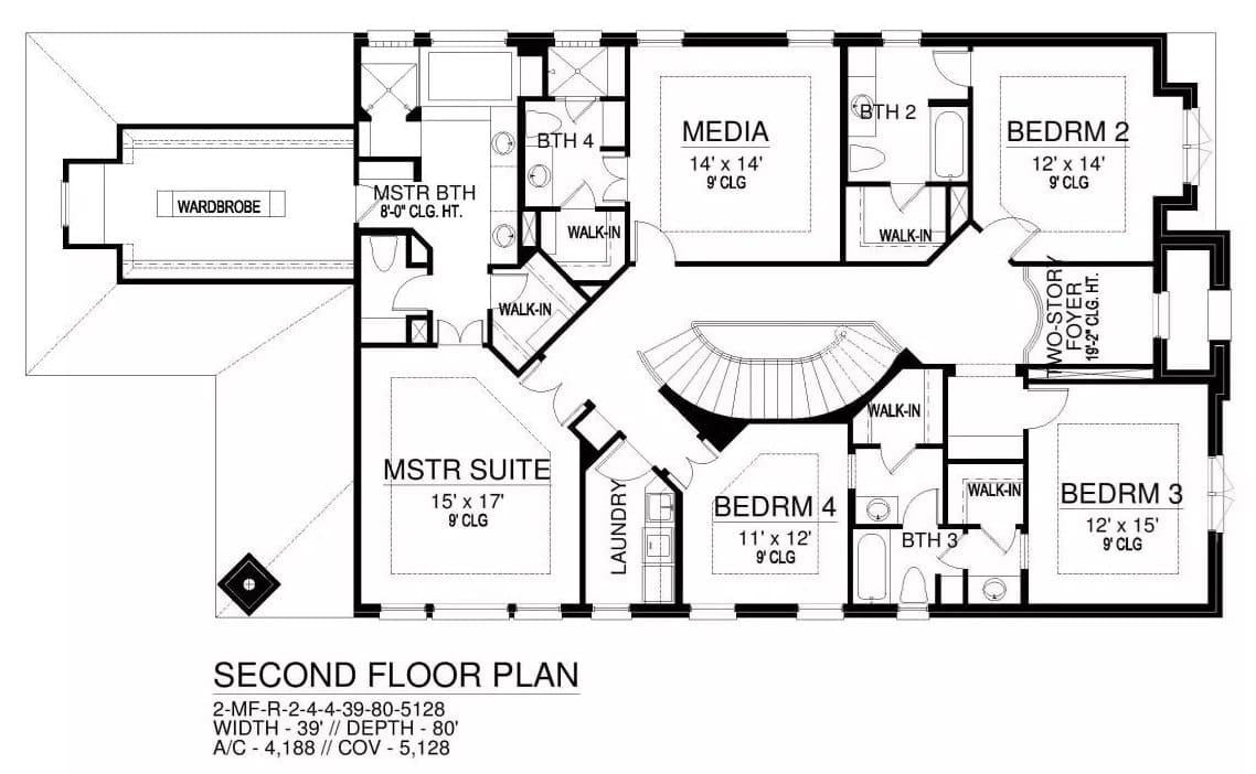 Explore This Spacious Second Floor with a Media Room and Master Suite