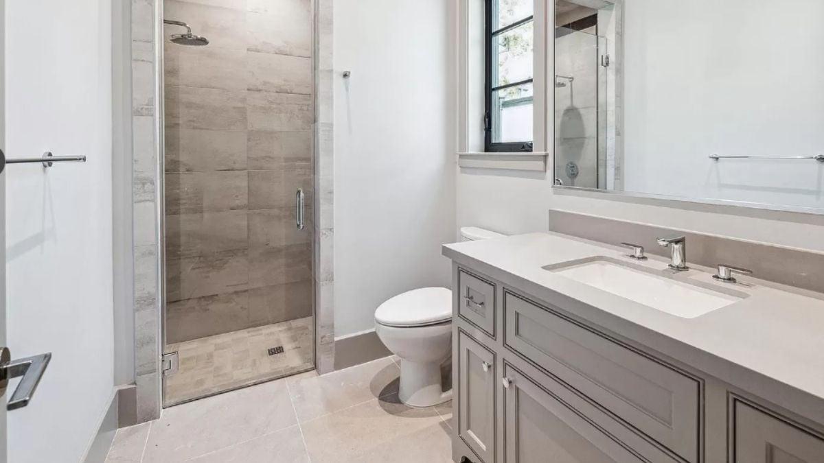 Appreciate the Subtle Gray Tones and Simple Elegance in This Bathroom