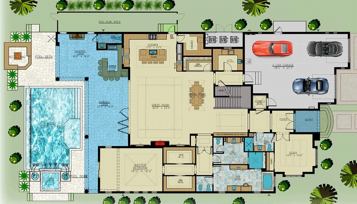 Check Out the Expansive Great Room Connecting to the Pool Area