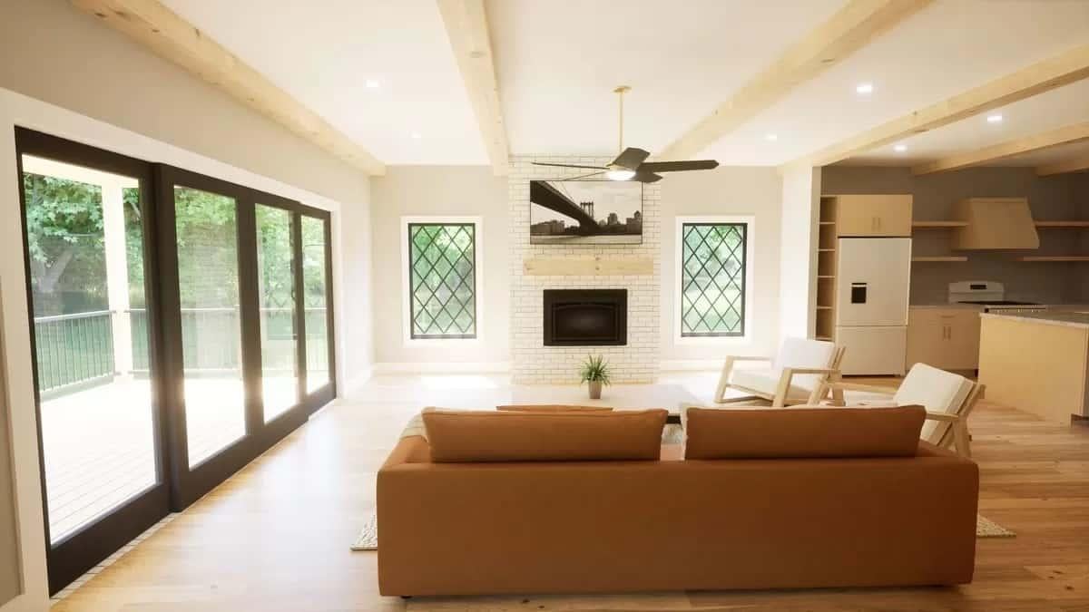 Notice the Lattice Windows Framing This Open Living Space