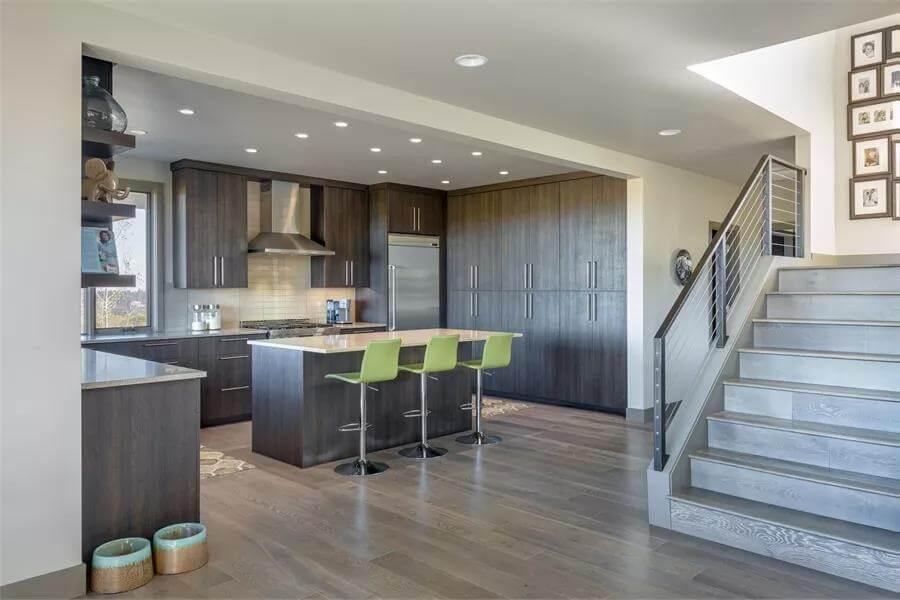 Modern Kitchen With Sleek Cabinets and Bright Accents