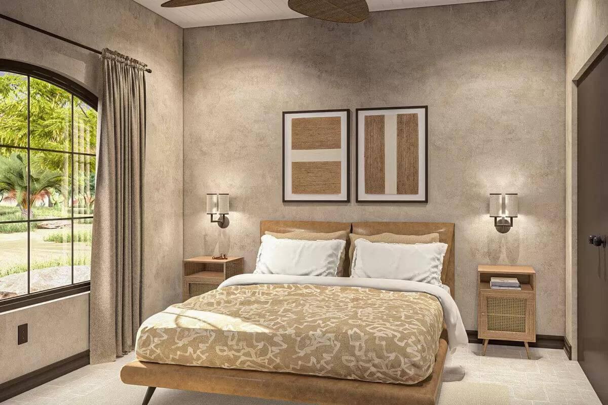 Relax in This Earthy Bedroom with Textured Walls