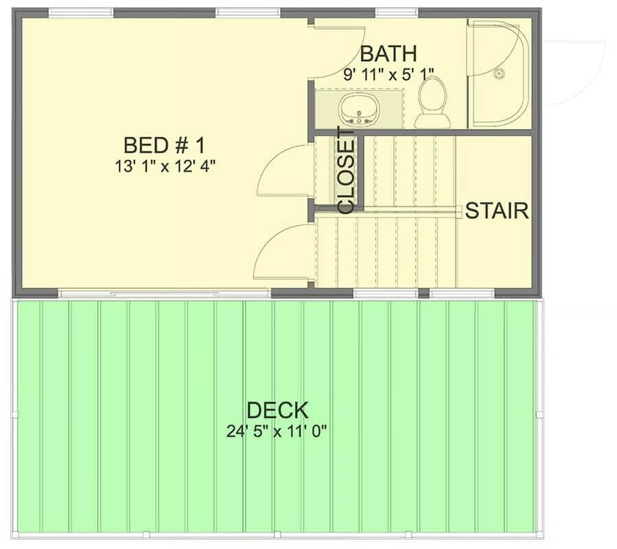 Cozy Bedroom with Direct Access to an Expansive Deck