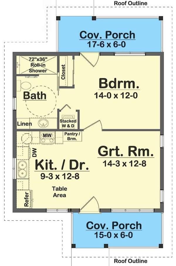 Compact Living with a Great Room and Dual Porches