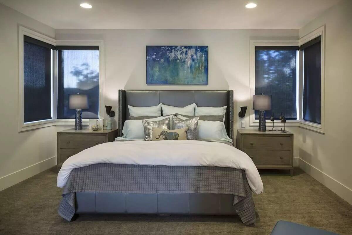Tranquil Bedroom Setup With a Stylish Wingback Headboard