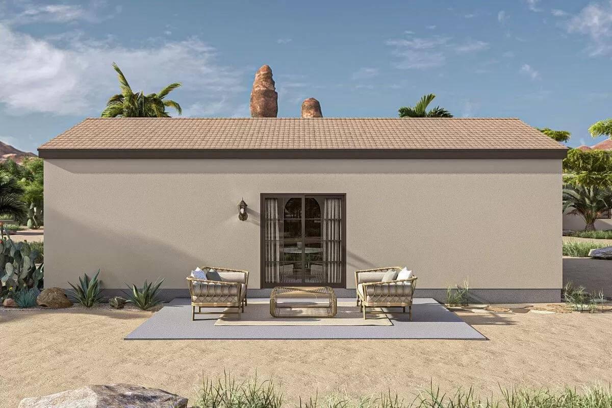 Simple Desert Patio with Stunning Mountain Backdrop