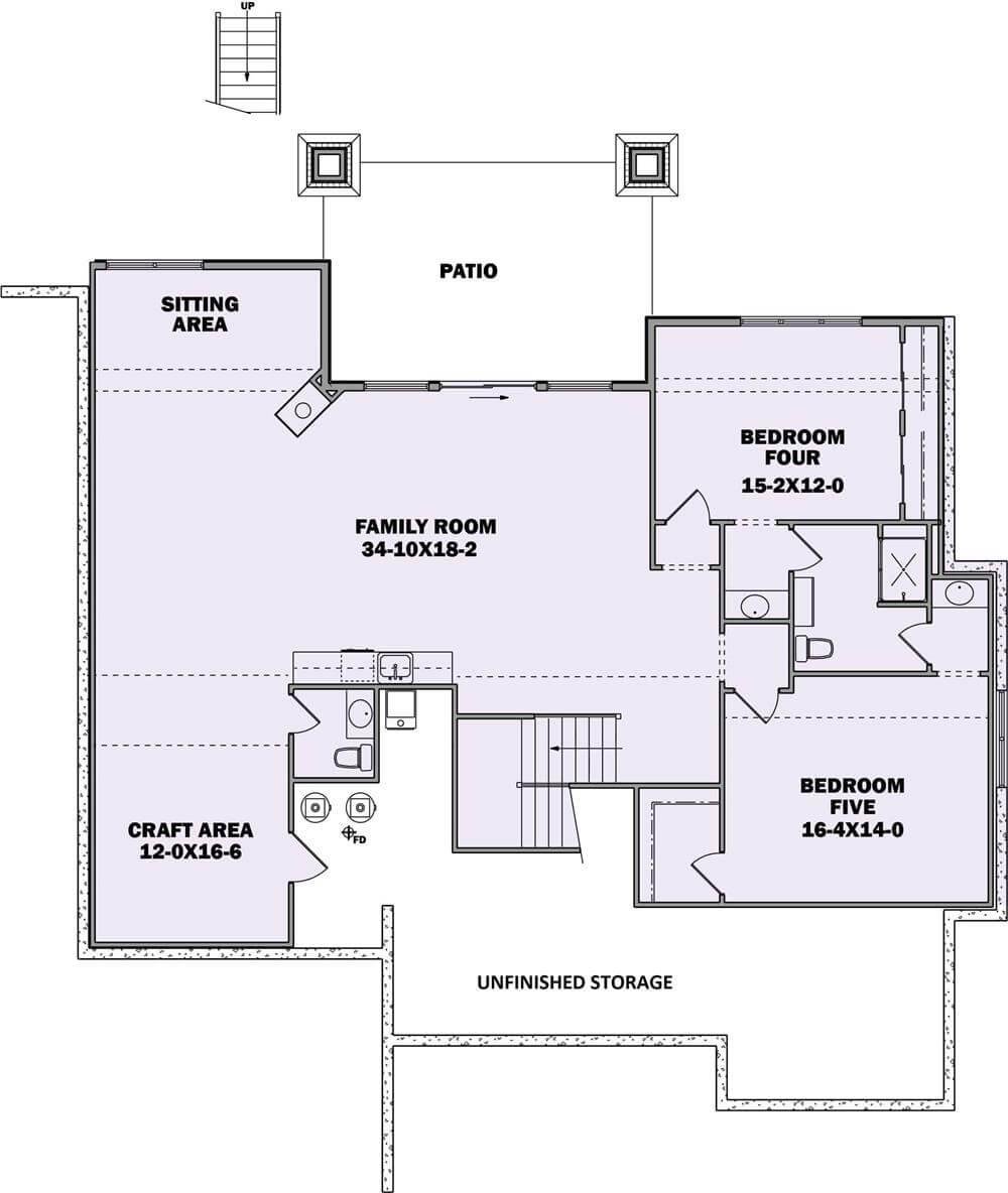 Explore the Versatile Lower Level with Spacious Family Room and Craft Area