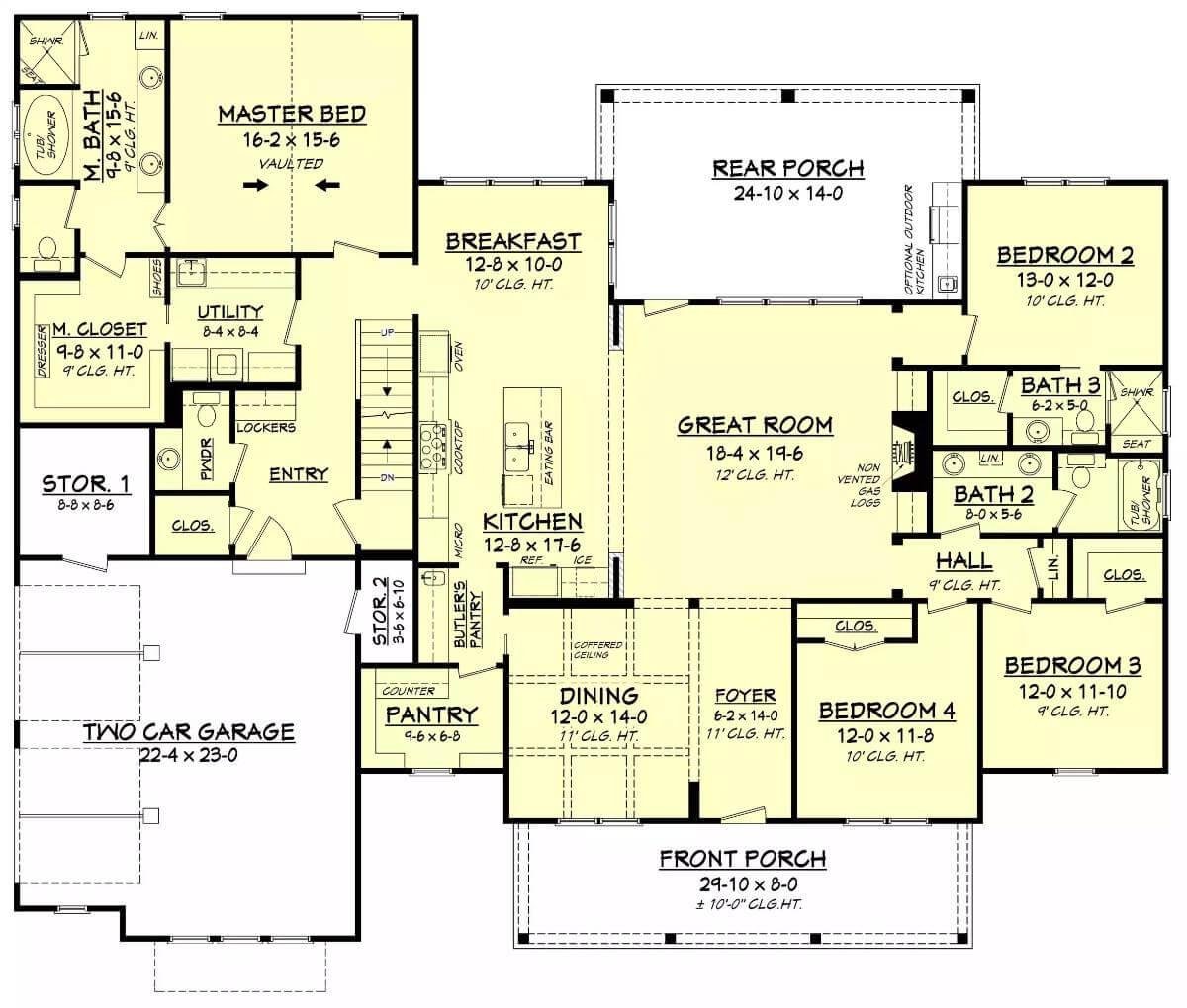 Thoughtful Main Floor Plan with Great Room and Rear Porch