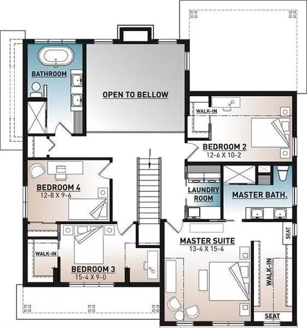 Exploring the Upper Level: A Spacious Floor Plan with Four Bedrooms