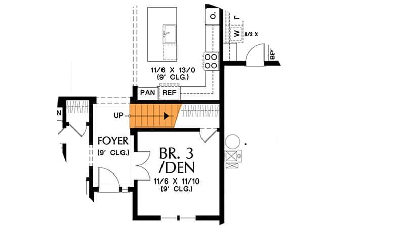 Strategically Placed Den Off the Foyer for Versatile Living