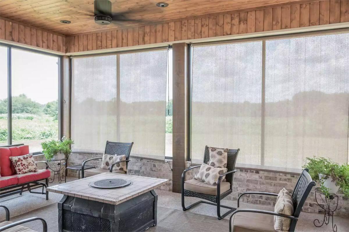 Relax on the Screened Porch with This Sturdy Fire Pit Table